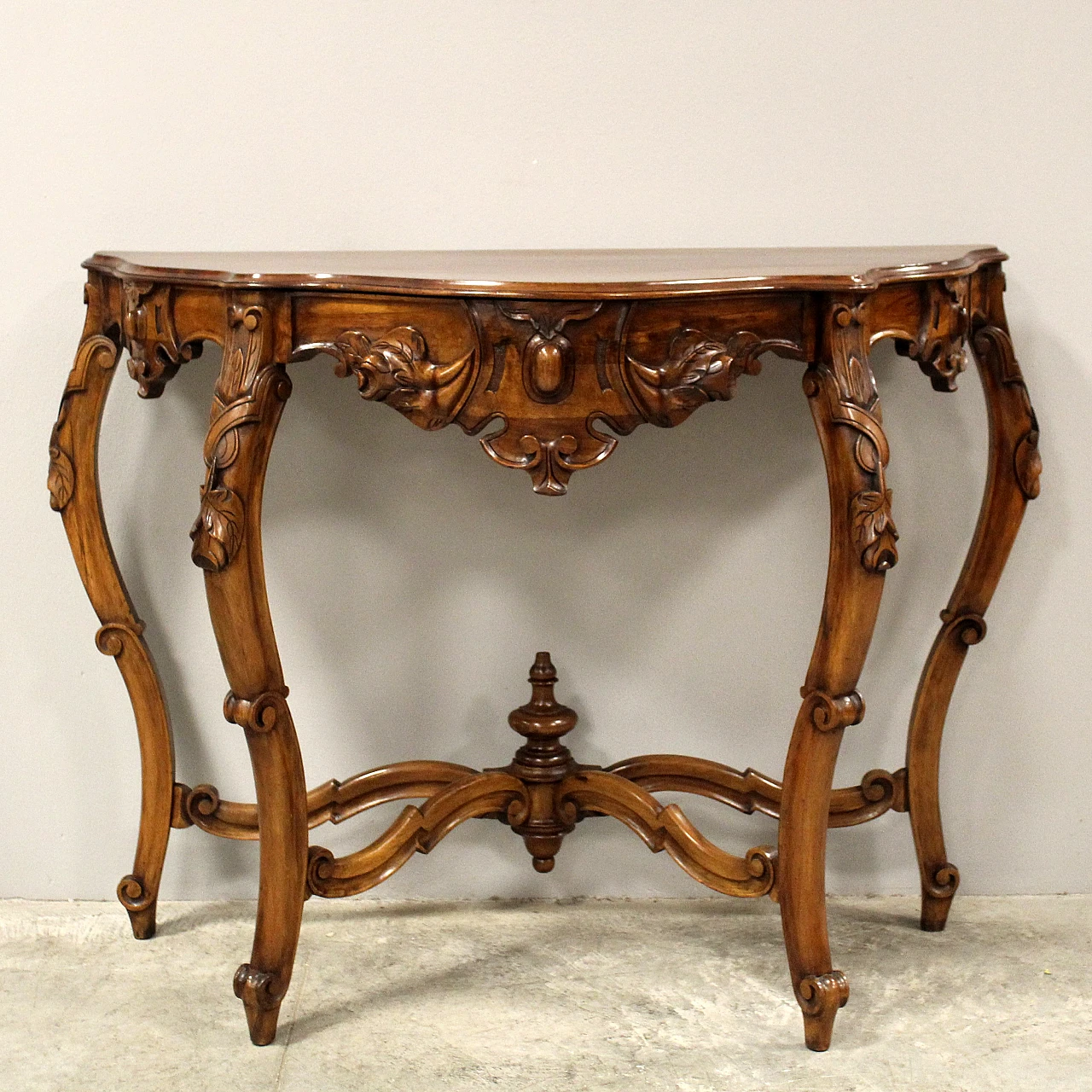 Louis Philippe console in Italian walnut, 19th century 1