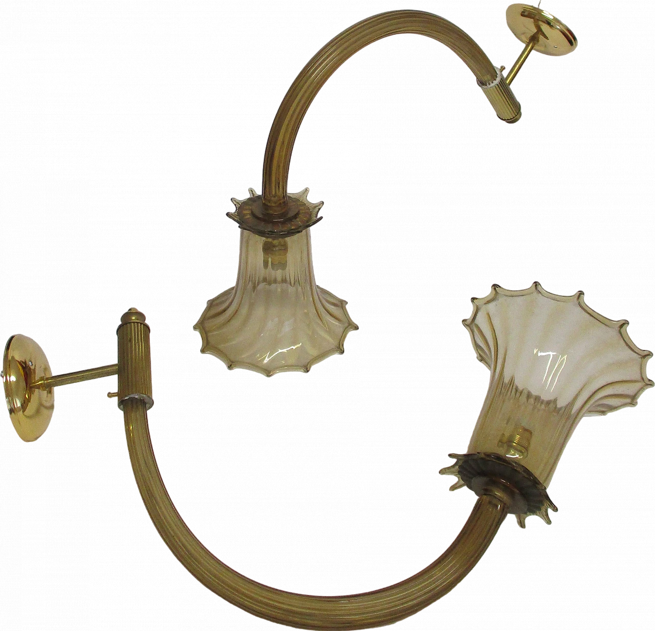 Pair of Barovier & Toso murano glass wall sconces, 1930s 7