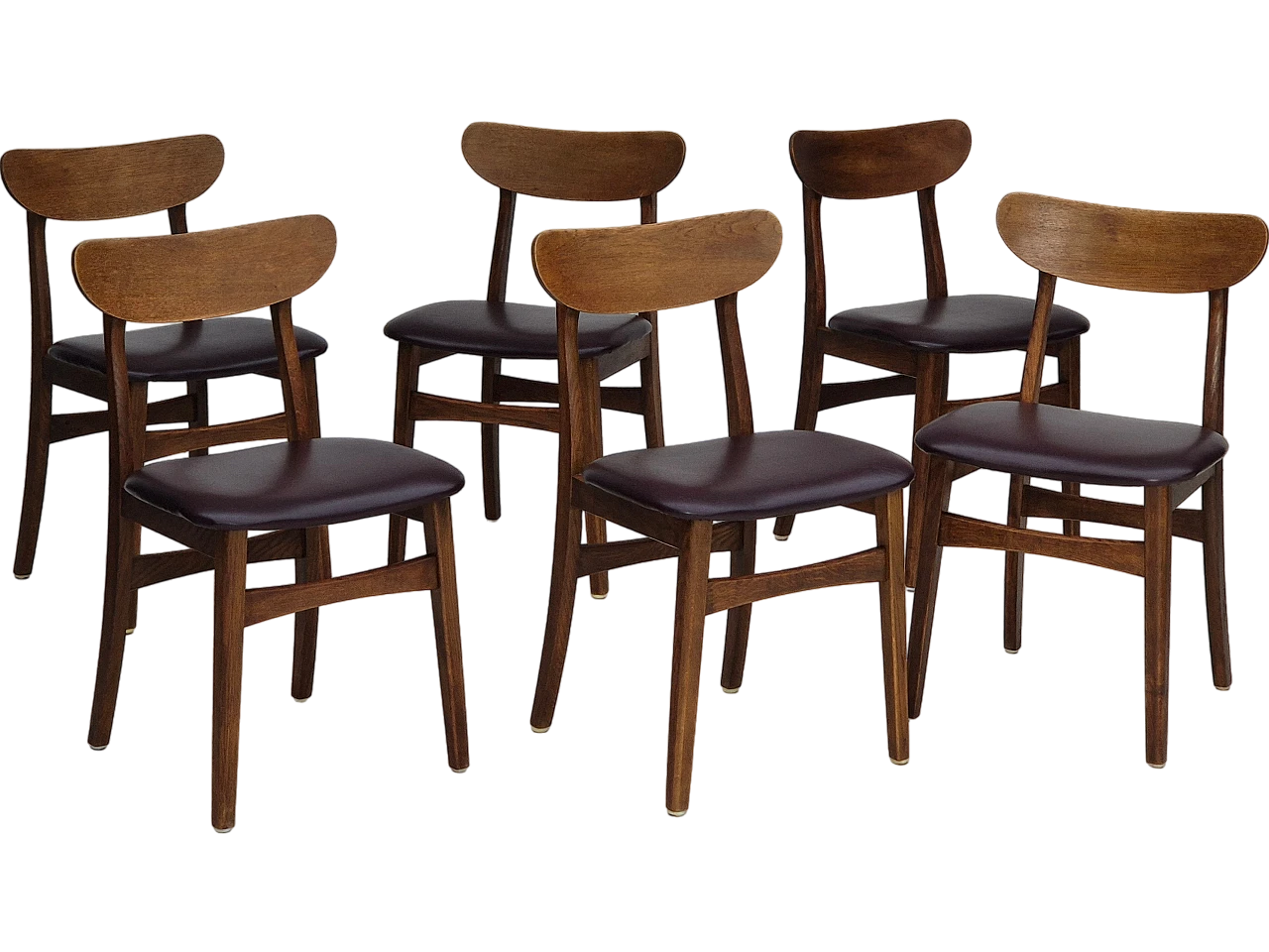 6 danish chairs, solid oak wood, 1960s 26