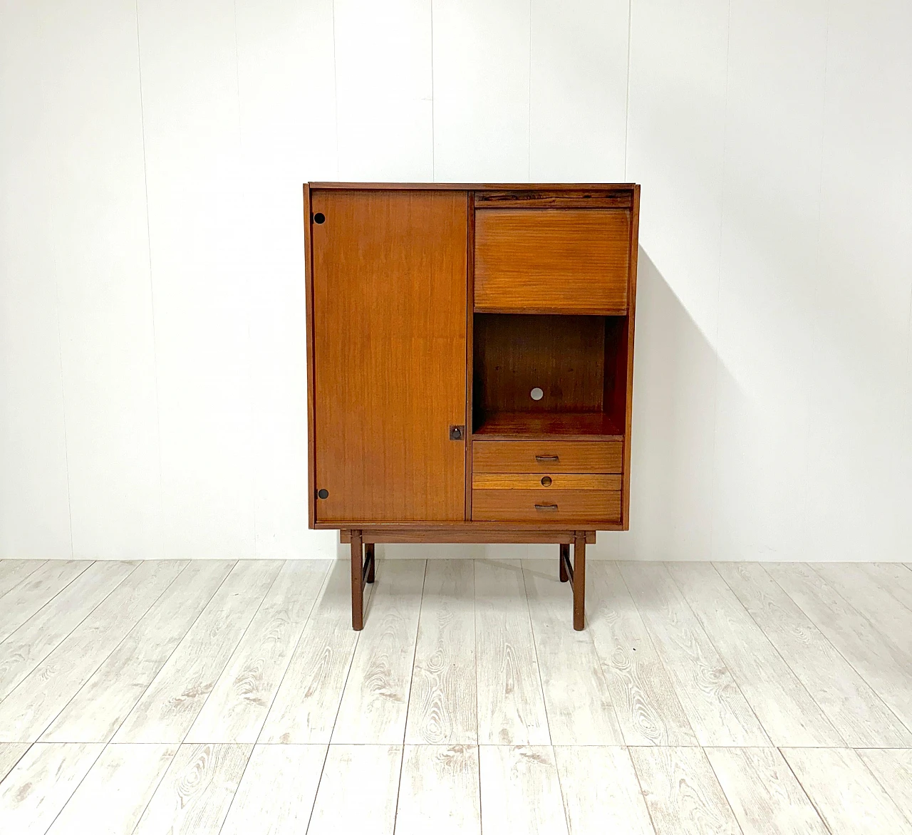 Mobile contenitore in legno di teak di Barovero, anni '60 2