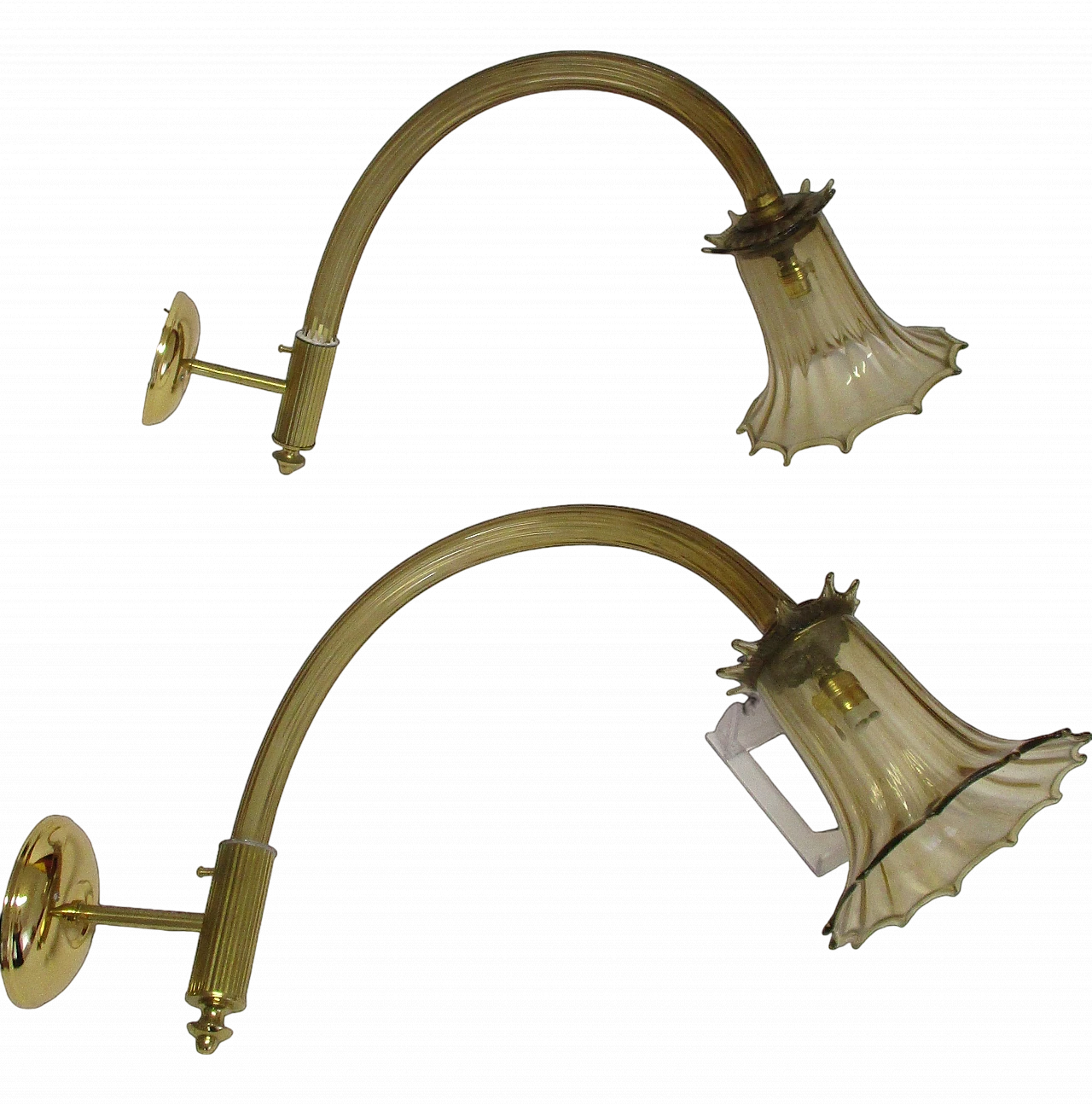 Pair of Barovier & Toso murano glass wall sconces, 1930s 7