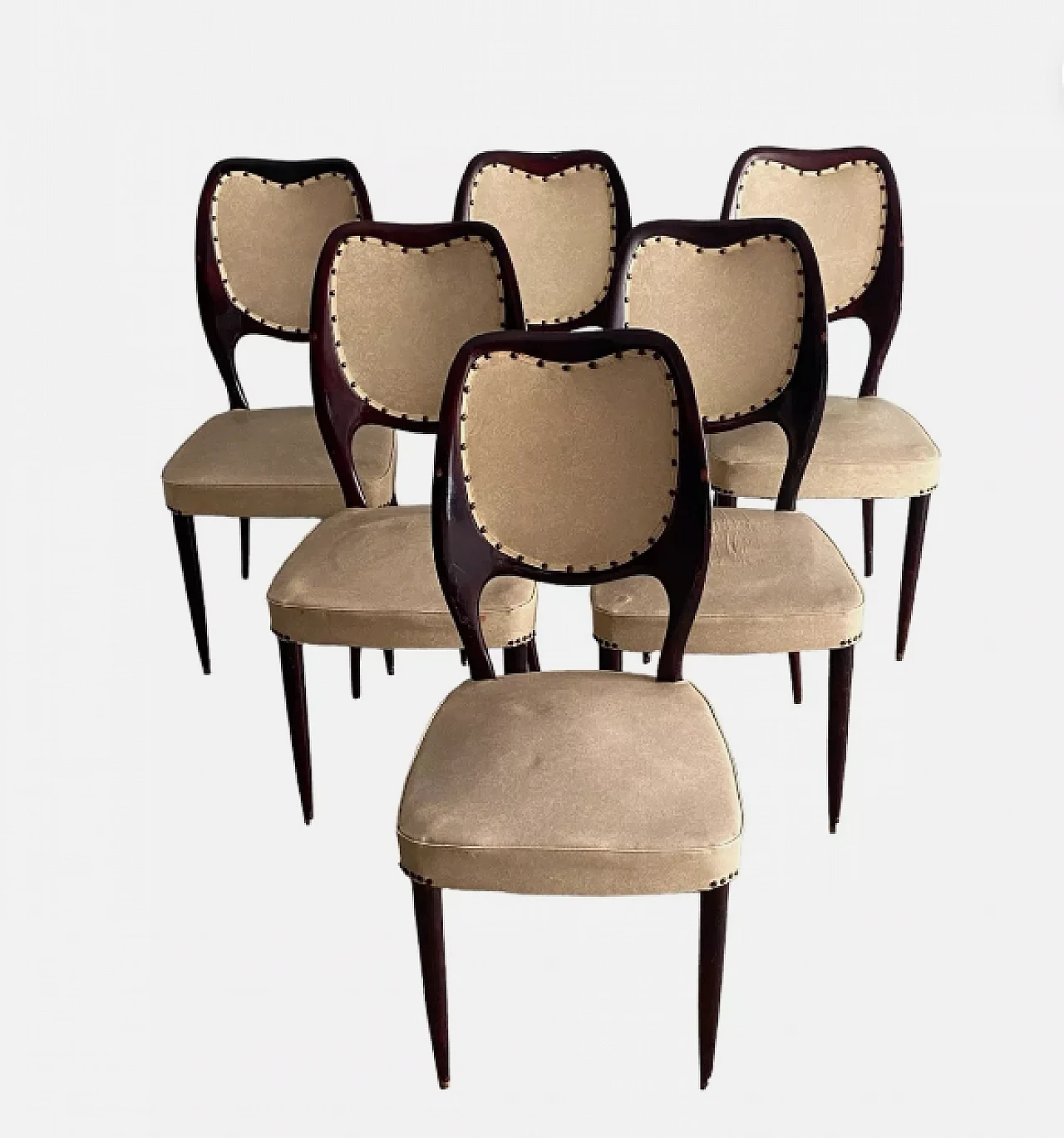 6 Dining chairs by F.lli Rigamonti, 1950s 1