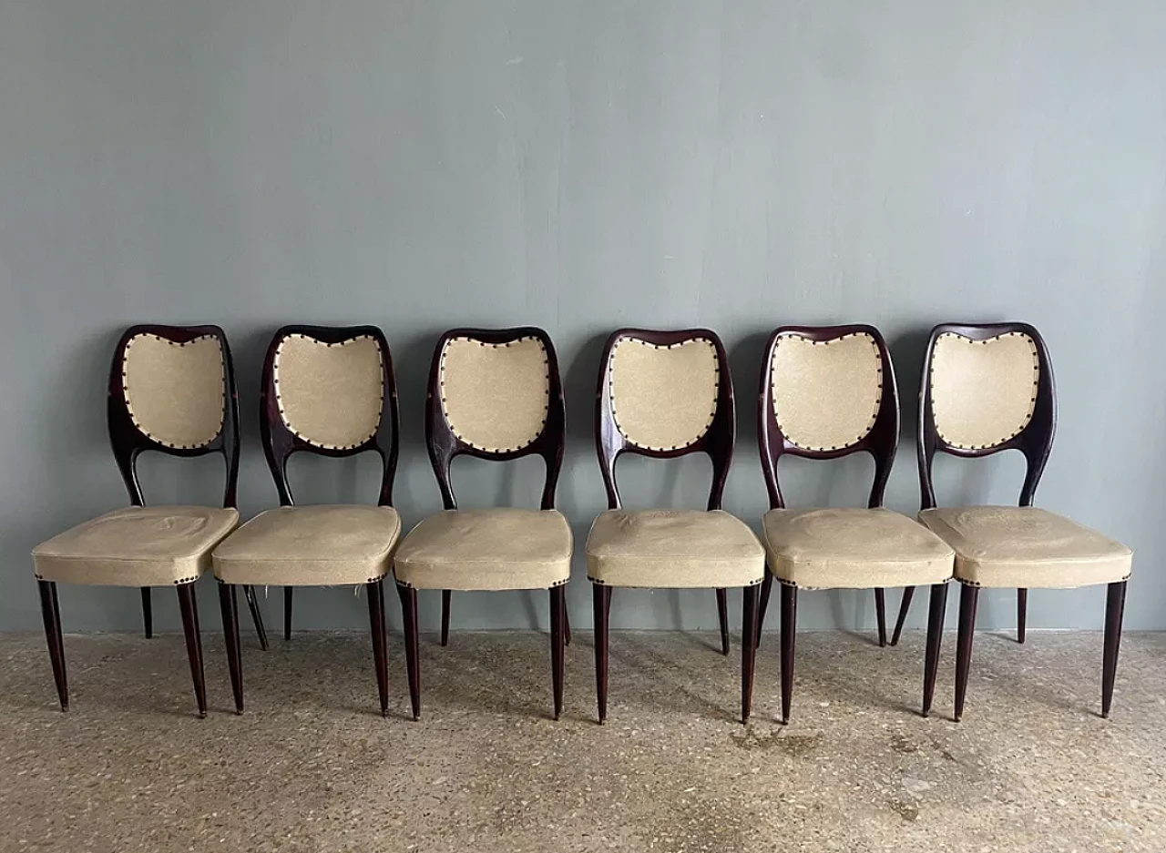 6 Dining chairs by F.lli Rigamonti, 1950s 2