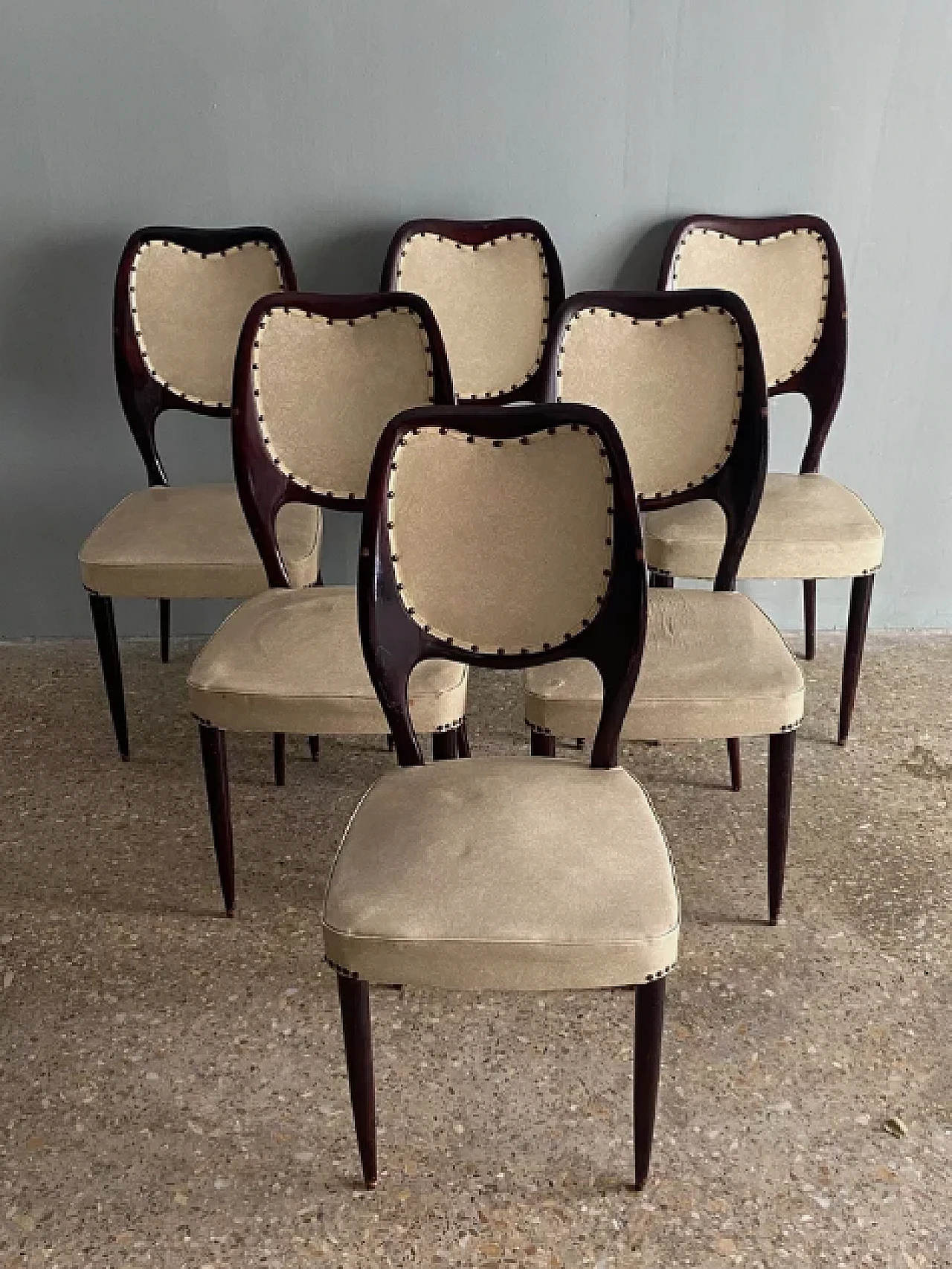 6 Dining chairs by F.lli Rigamonti, 1950s 6