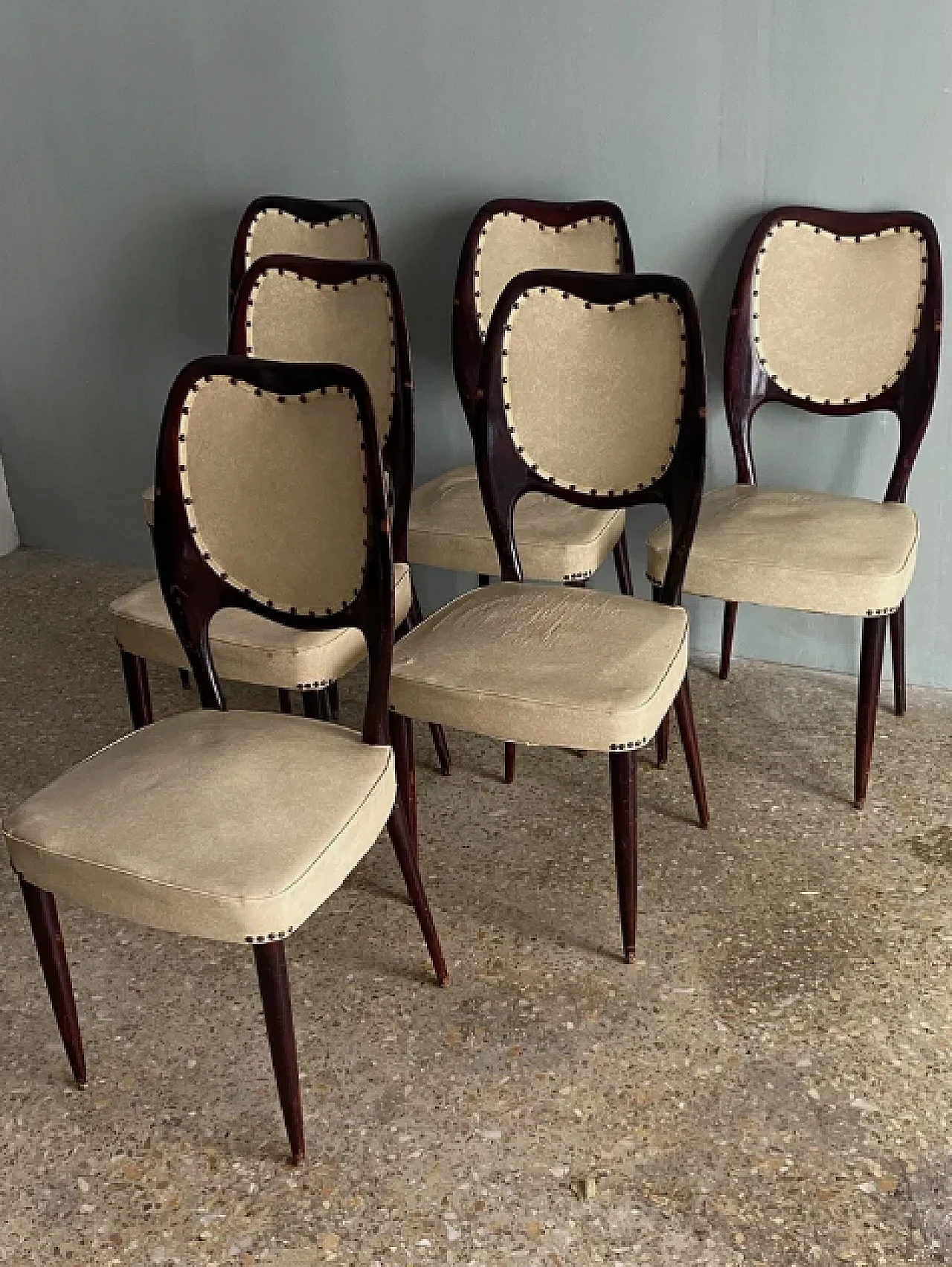 6 Dining chairs by F.lli Rigamonti, 1950s 7