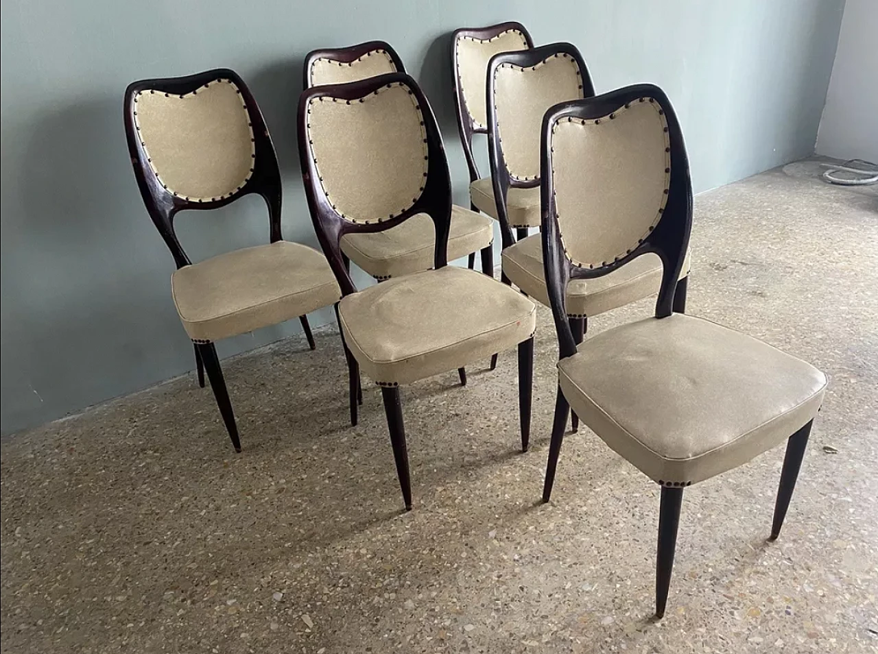 6 Dining chairs by F.lli Rigamonti, 1950s 8