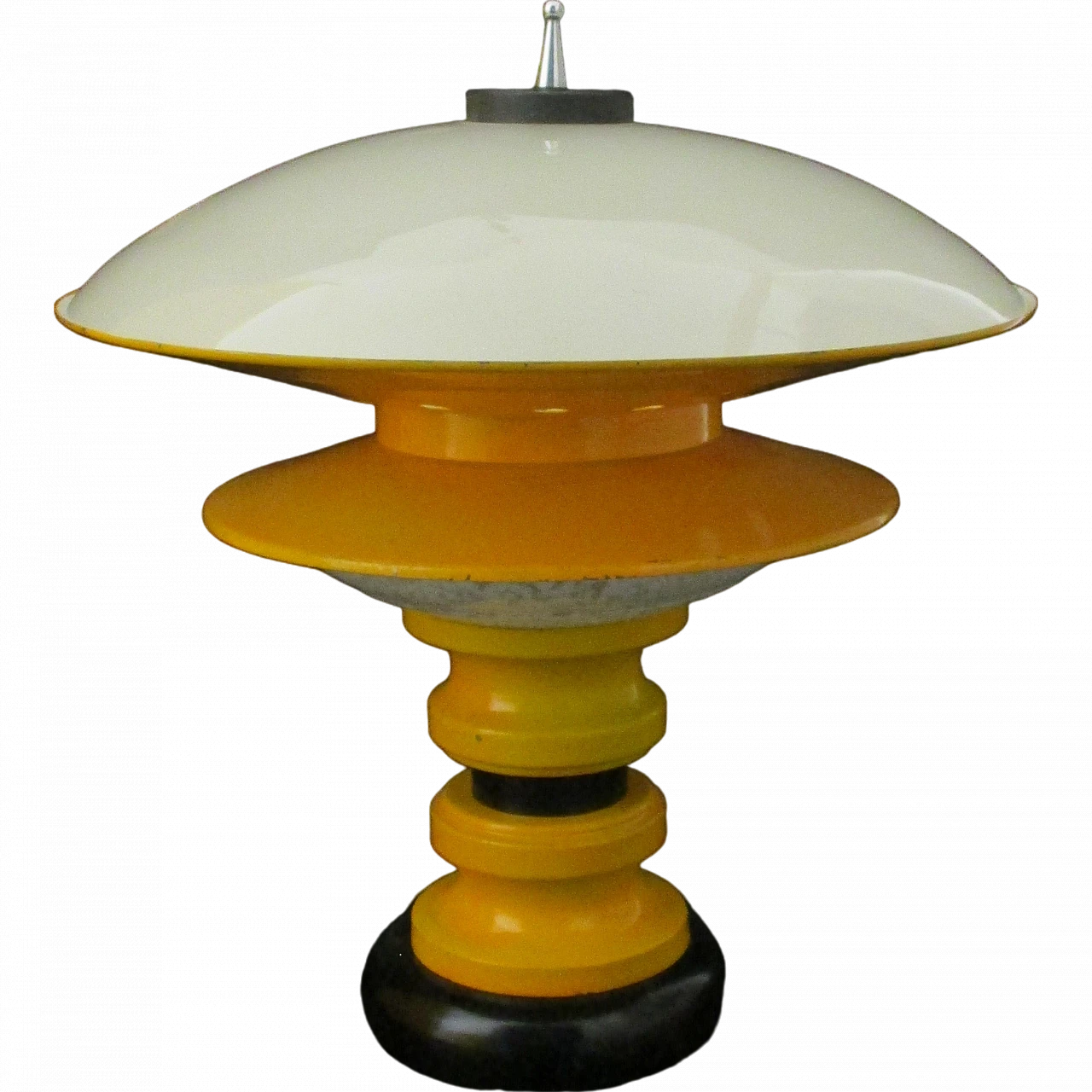 Space Age metal and opal glass table lamp, 1960s 8