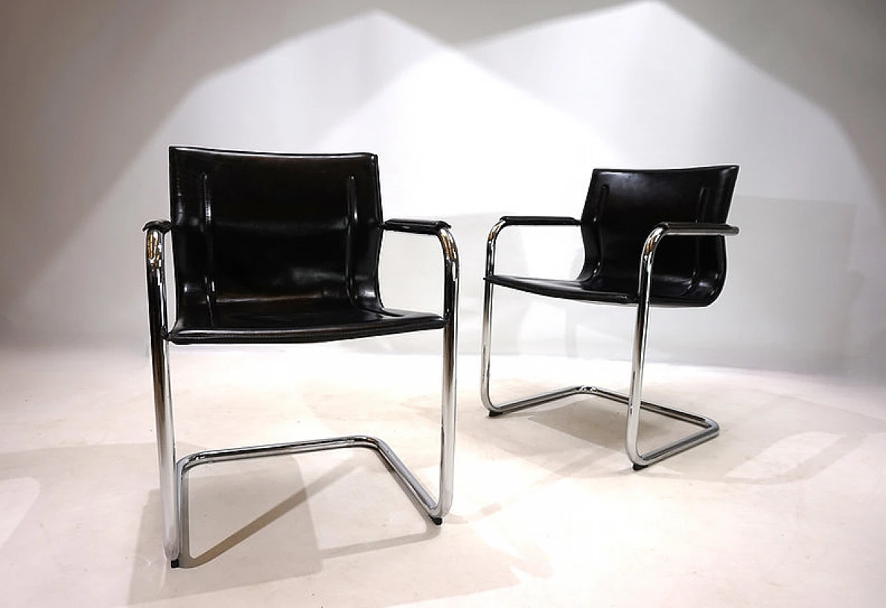 Pair of dining chairs by Matteo Grassi for Mart Stam, 1970s 4