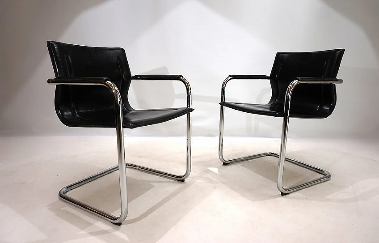 Pair of dining chairs by Matteo Grassi for Mart Stam, 1970s 12