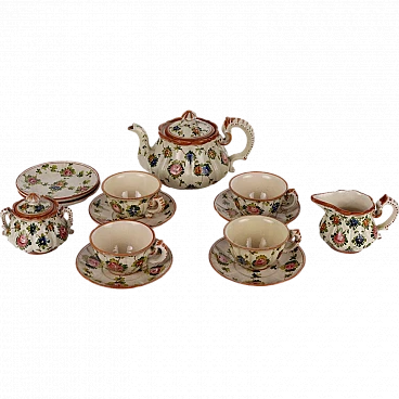 Antique Tea Set Majolica Italy XX Century