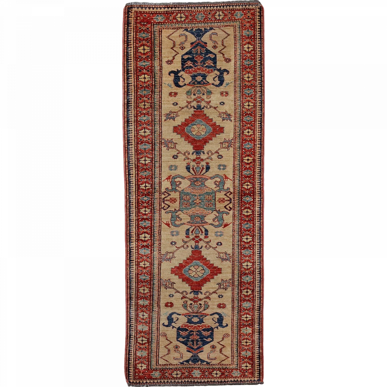 Antique Gasny Carpet Wool Heavy Knot Pakistan 89 x 32 In 7