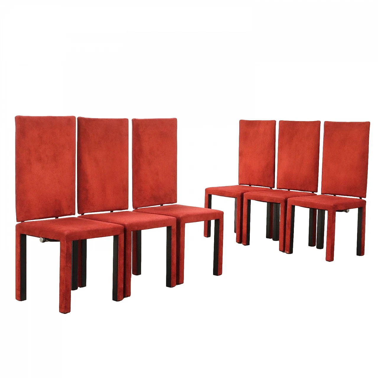 6 Arcalla chairs in alcantara by Paolo Piva for B&B Italia, 1980s 1