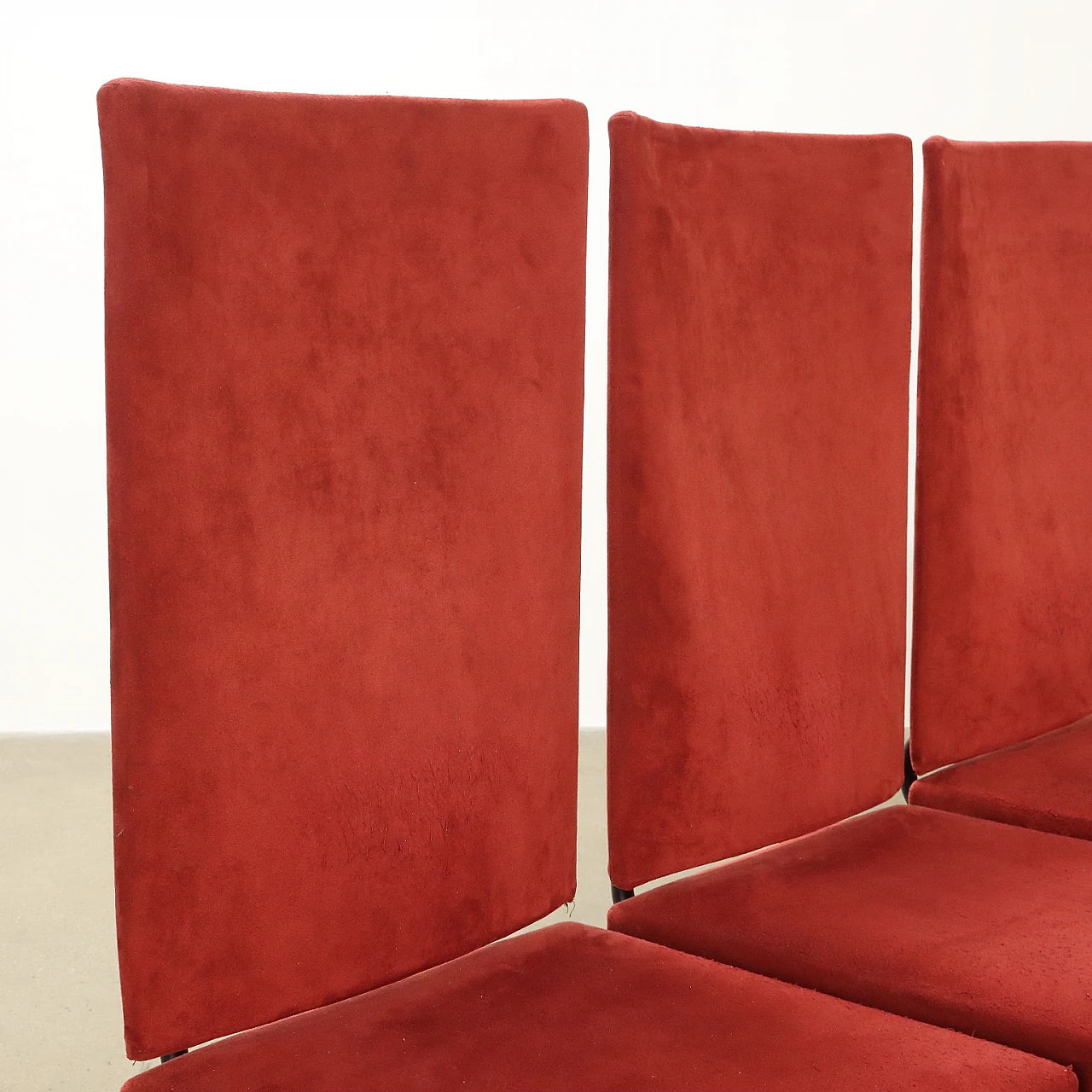 6 Arcalla chairs in alcantara by Paolo Piva for B&B Italia, 1980s 3