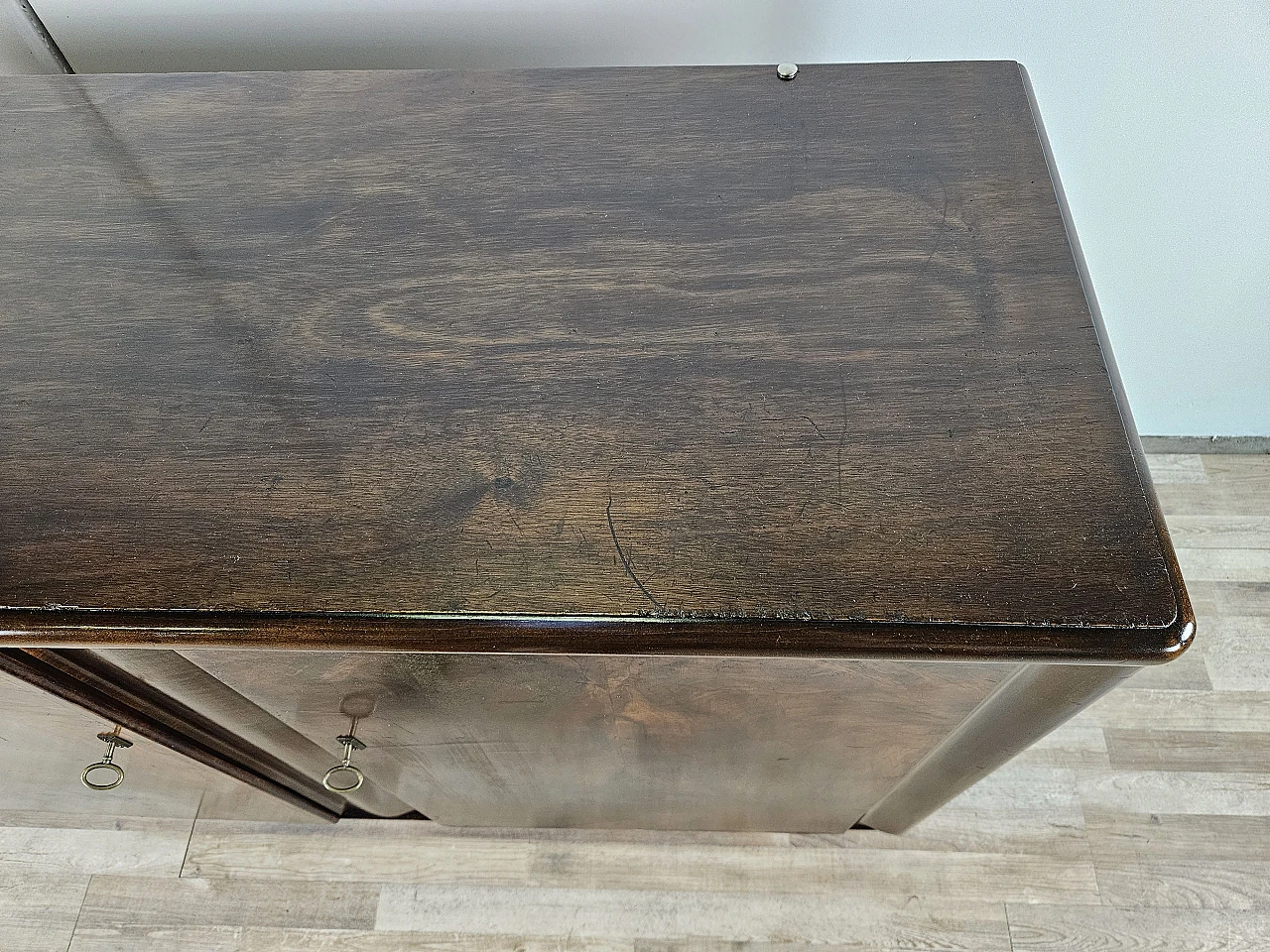 Art Deco sideboard in walnut root, 40s 7