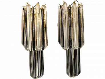 Two Murano glass prism sconces, 1970s