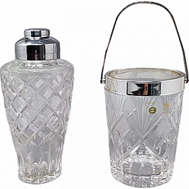 Cocktail Shaker with Ice Bucket in crystal, 1960s