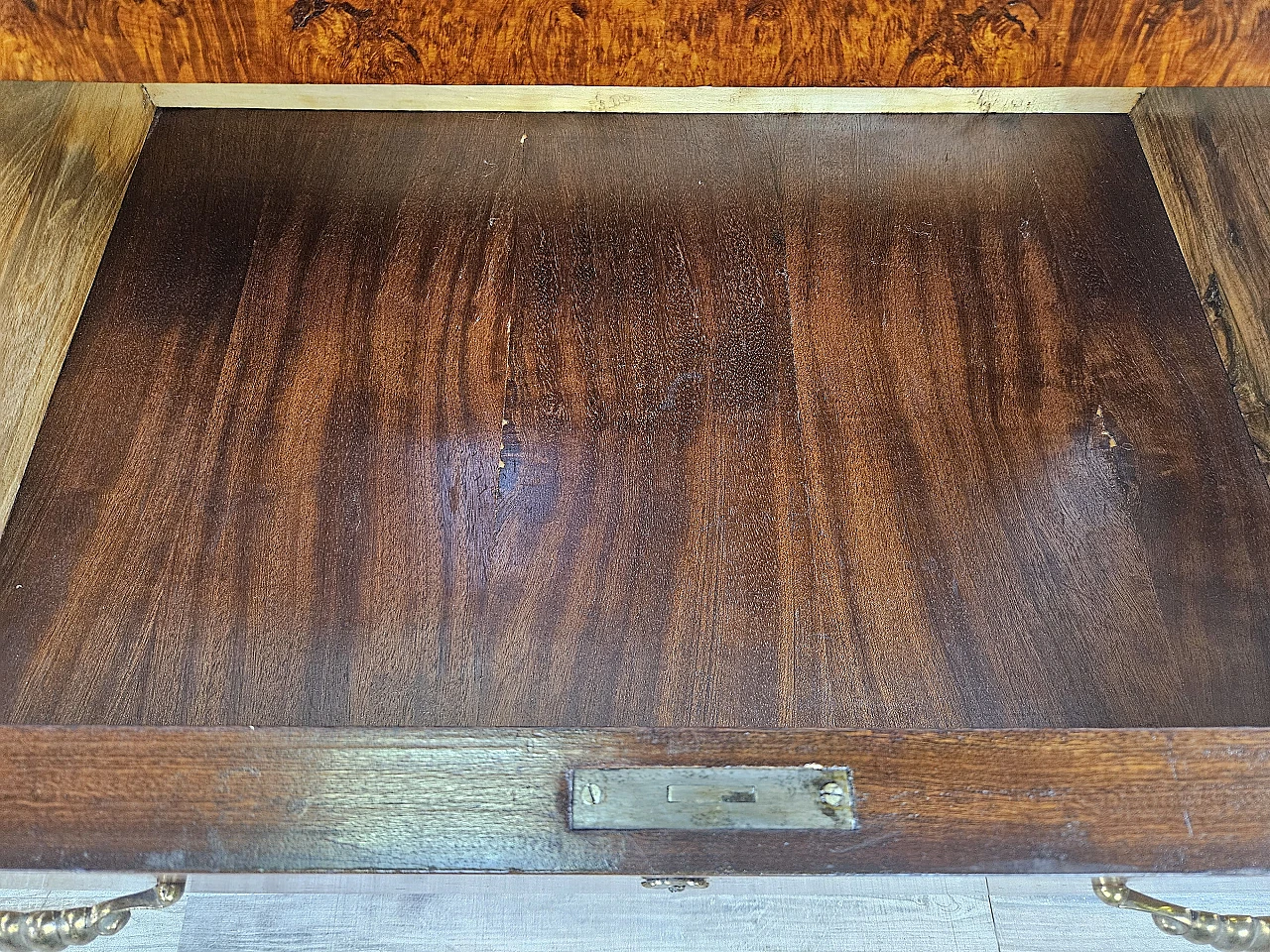 Credenza Art Decò in radica di mogano con intarsi in acero, anni '50 30