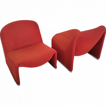 2 red Alky chairs by Giancarlo Piretti for Anonima Castelli  70s