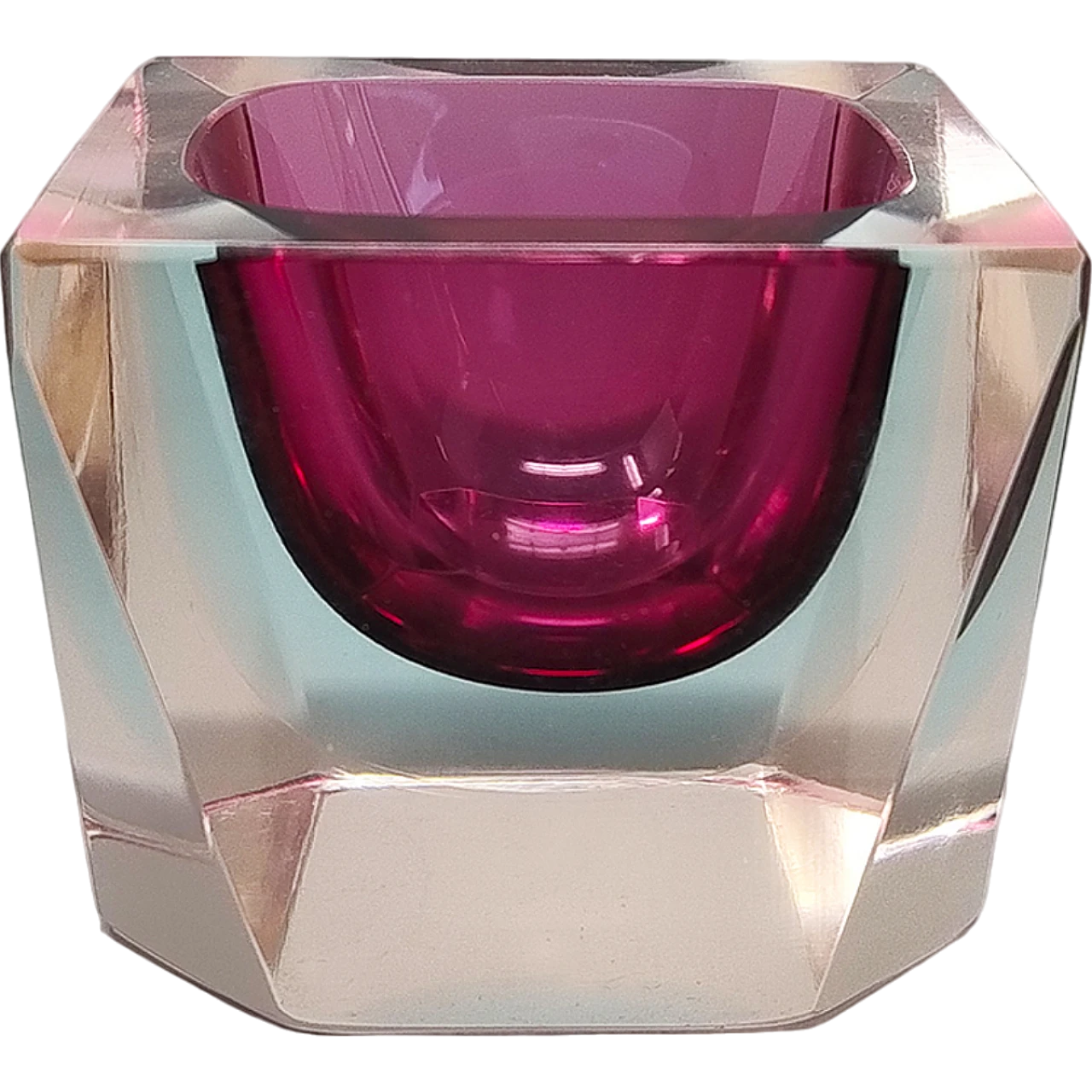 Murano Pink and Blue Ashtray by Flavio Poli, 1960s 8