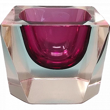 Murano Pink and Blue Ashtray by Flavio Poli, 1960s