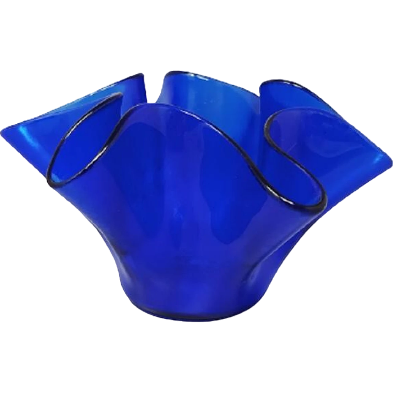 Blue Fazzoletto vase  by Dogi in Murano Glass. 1970s 9