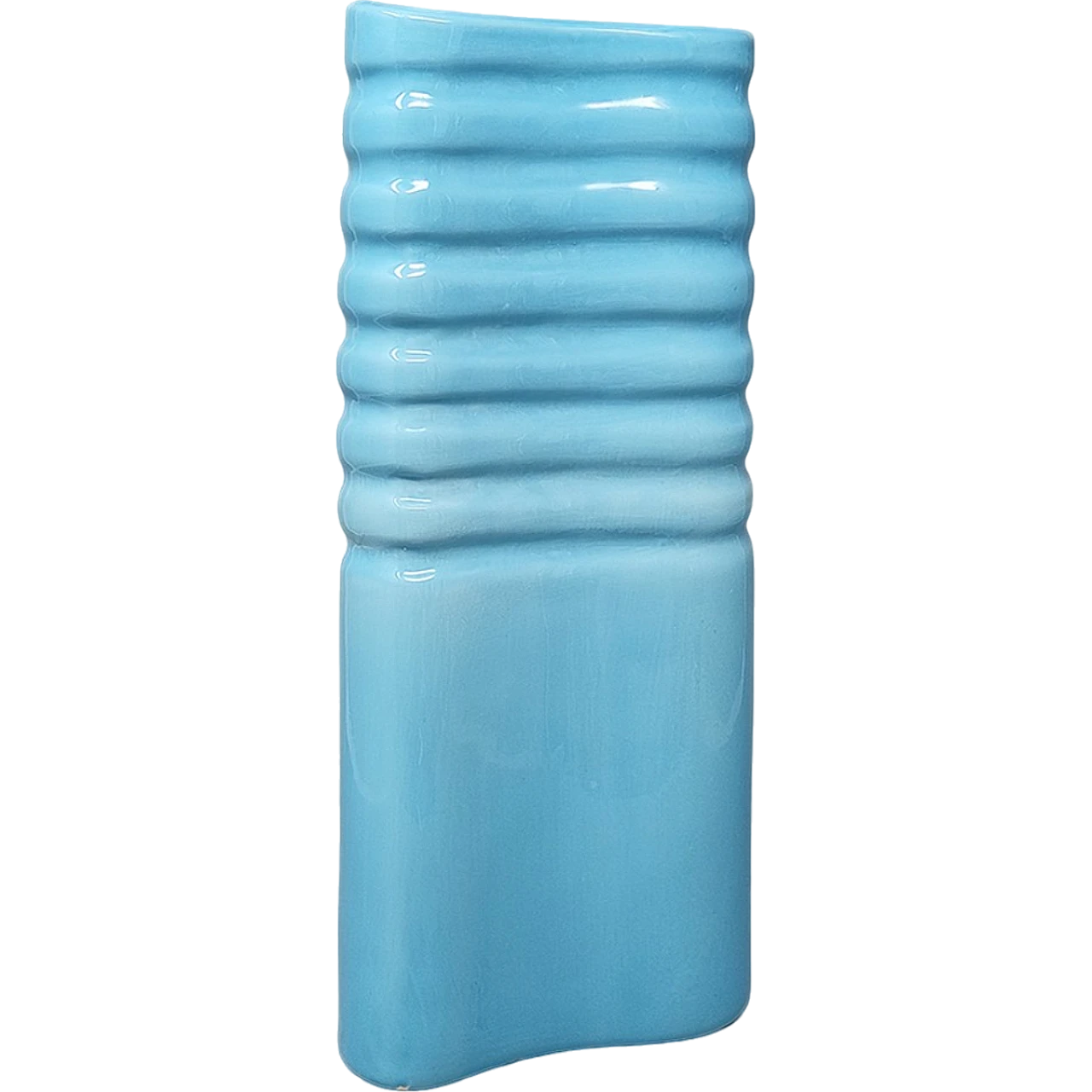 Blue moved vase in Laveno Ceramic, 1960s 9