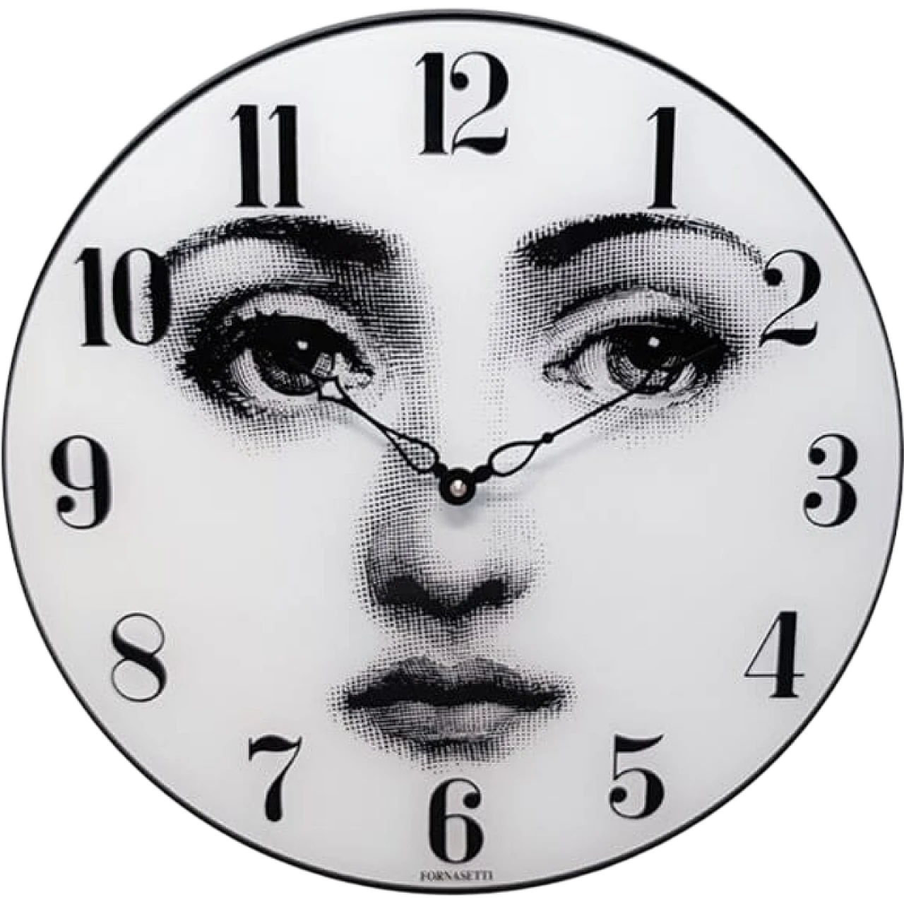 Fornasetti wall Clock in Glass, 1990s 10