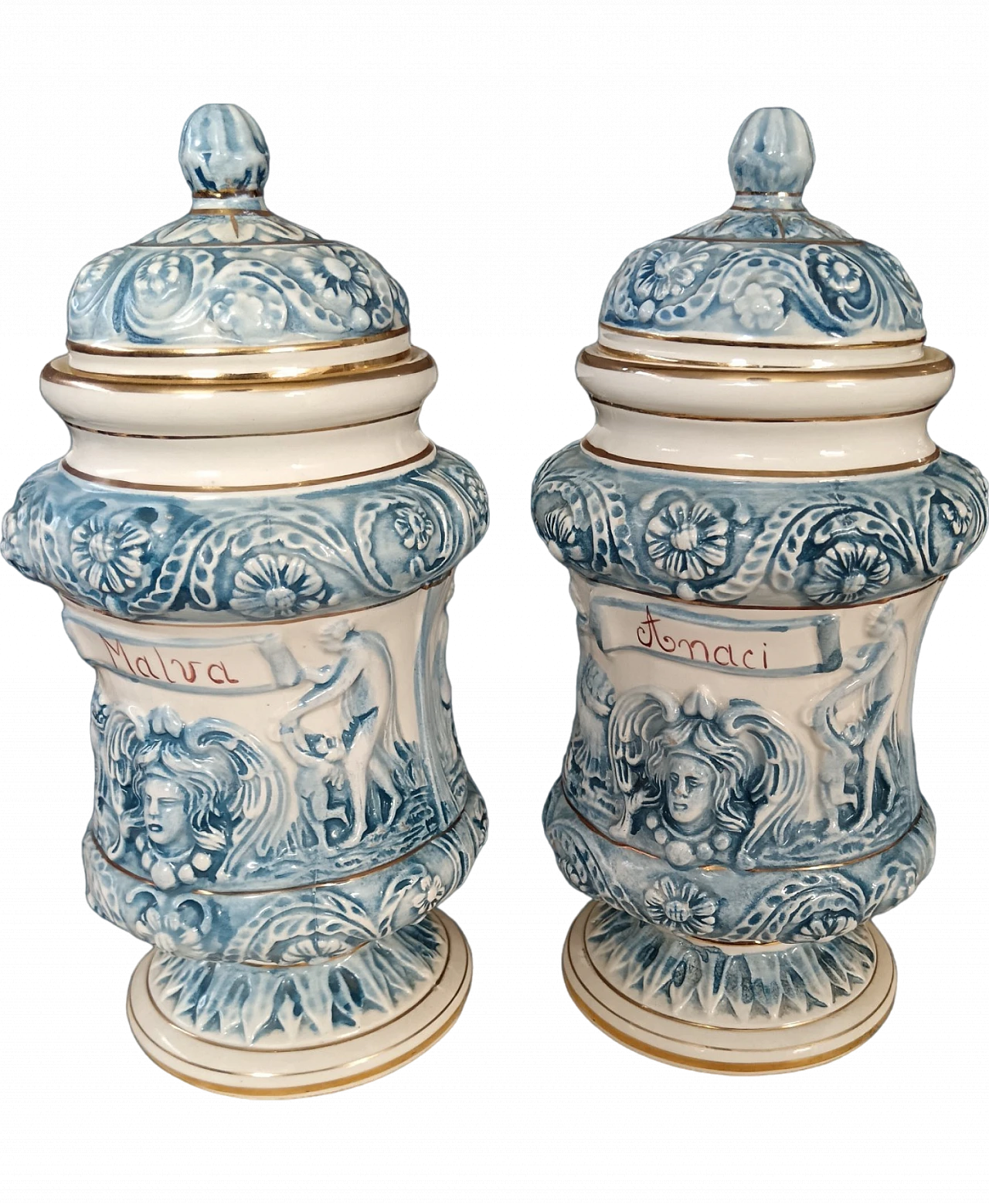 Vaso farmacia ceramica Capodimonte, primo '900 4