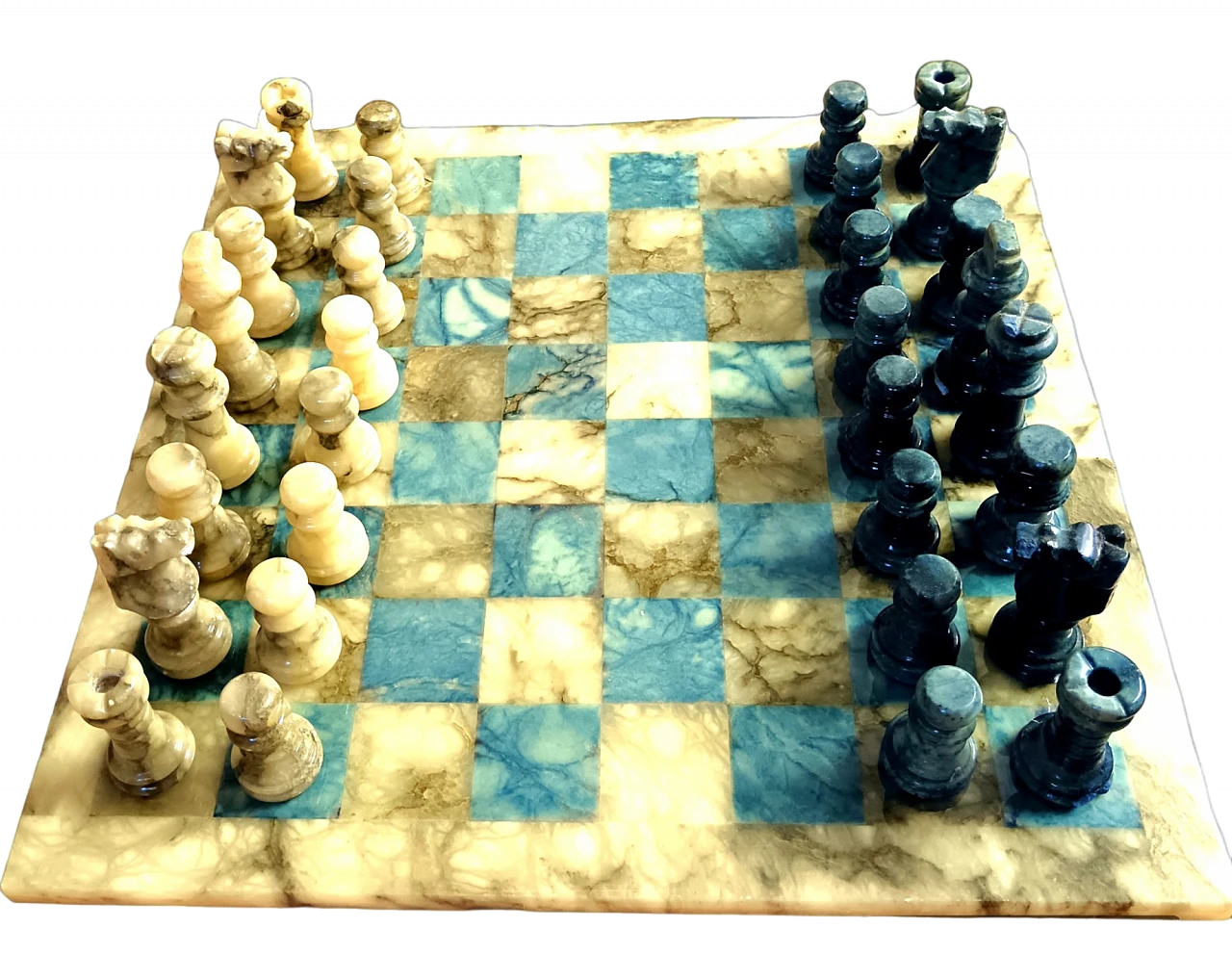 Chessboard in blue alabaster, '900 6