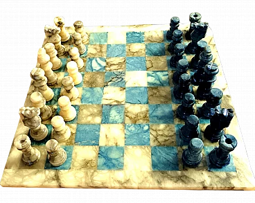 Chessboard in blue alabaster, '900