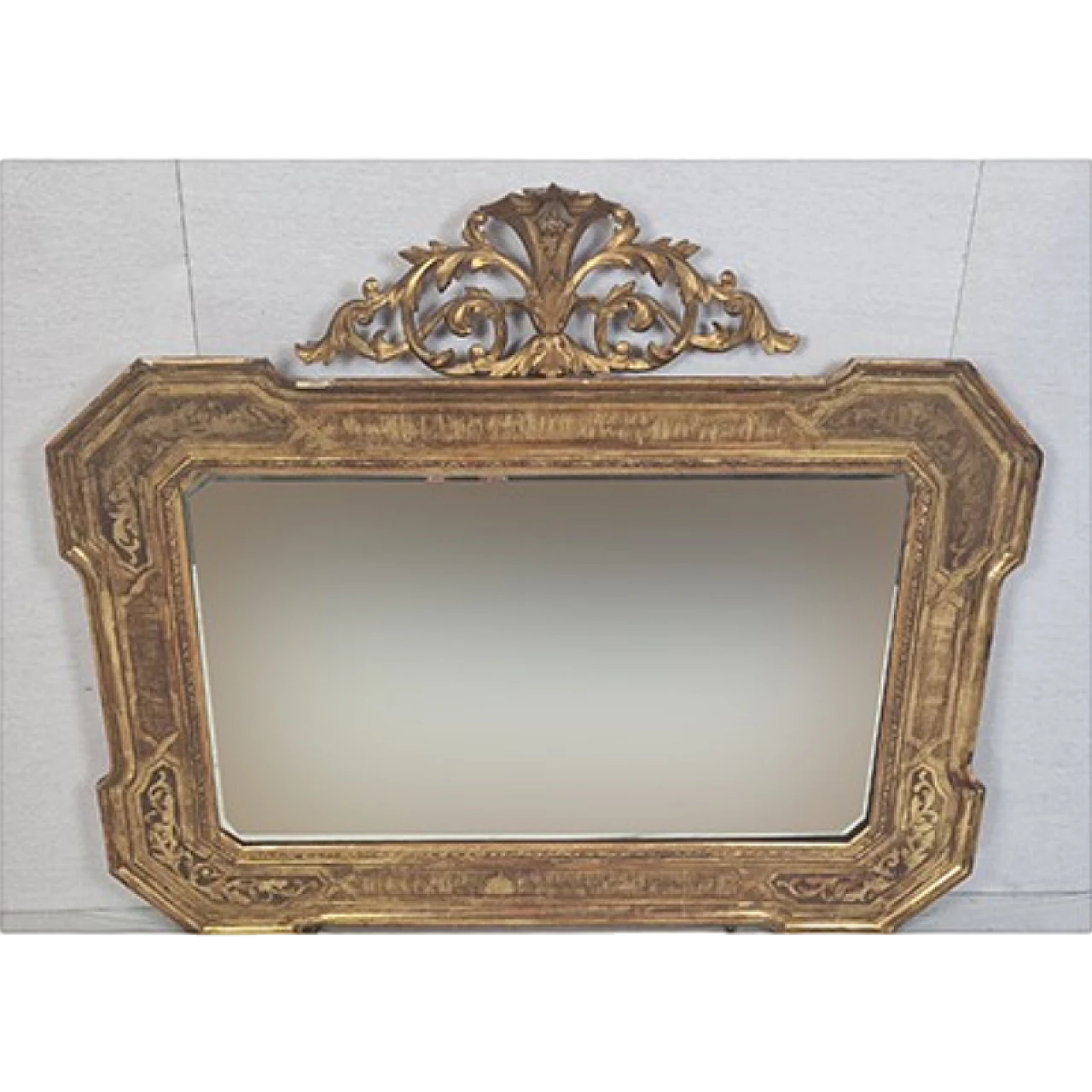 Golden mirror with cymatium, 19th century 6