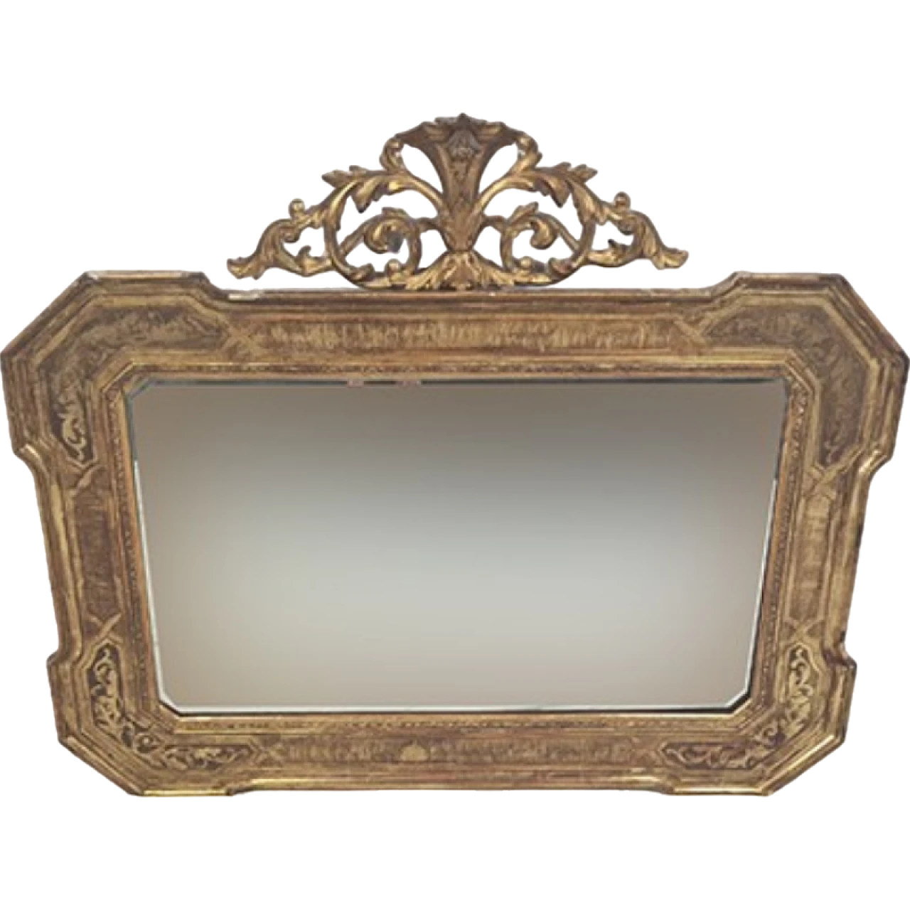 Golden mirror with cymatium, 19th century 7