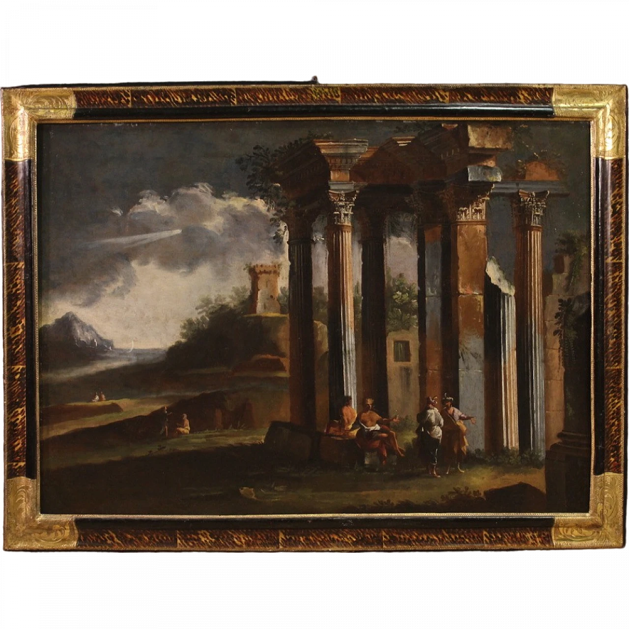 Large architectural capriccio painting, 18th century 16