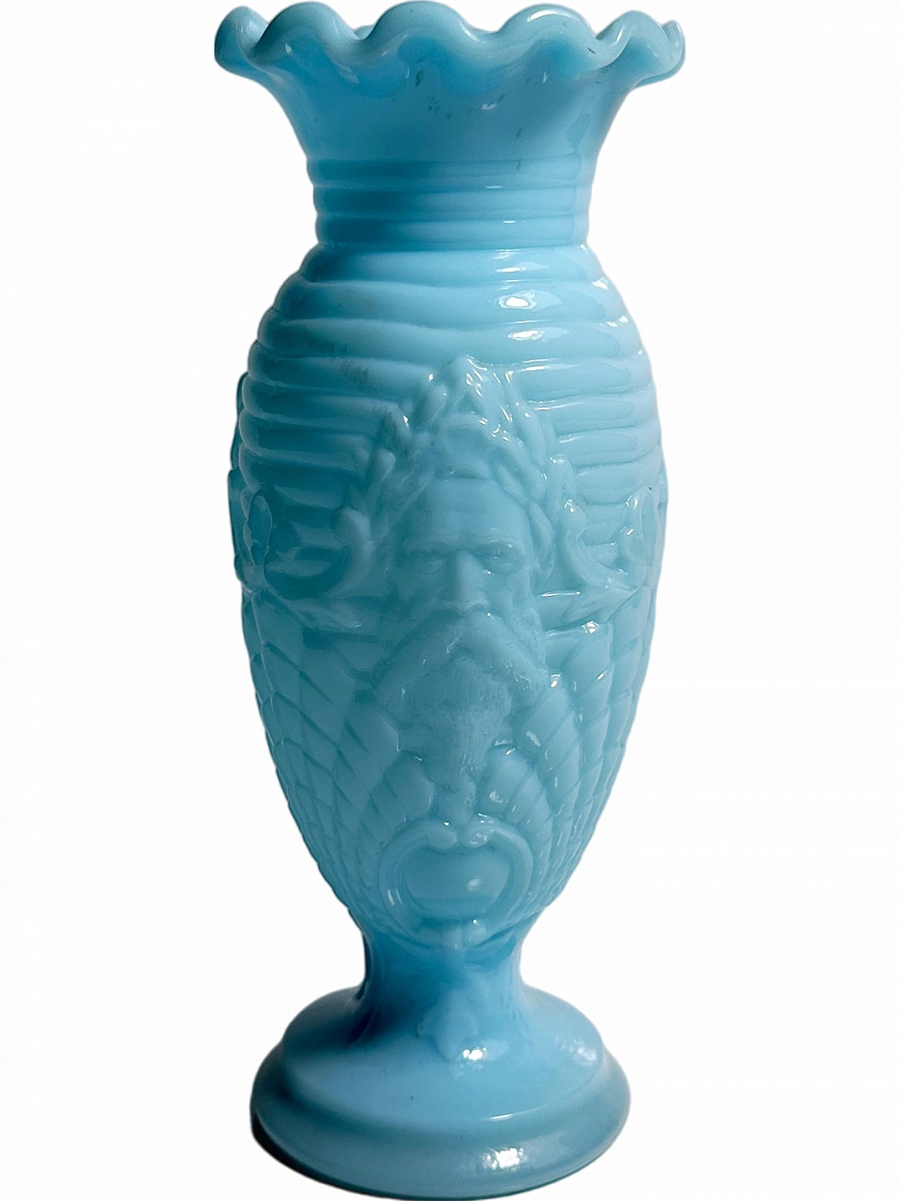 French Portieux Vallérysthal Opaline Vase Art Nouveau Celeste 7