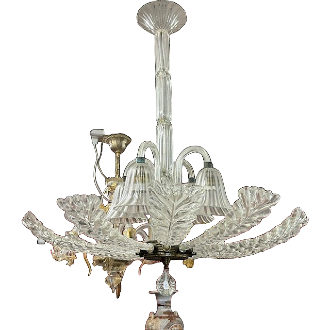 Ercole Barovier  Art Deco chandelier hadmade glass,  1930s 16