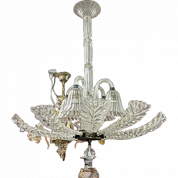 Ercole Barovier  Art Deco chandelier hadmade glass,  1930s