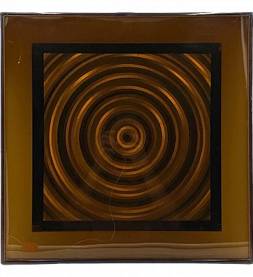 Abstract art geometric graphic acrylic, Italy 1970s