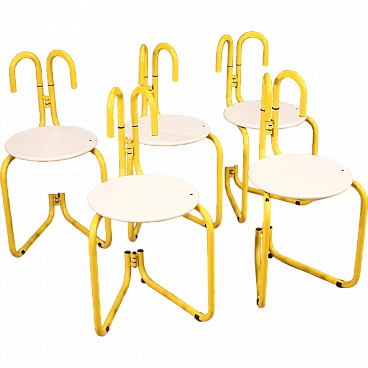 Five Binda mod. stools Luca Leonori for Pallucco, 1982