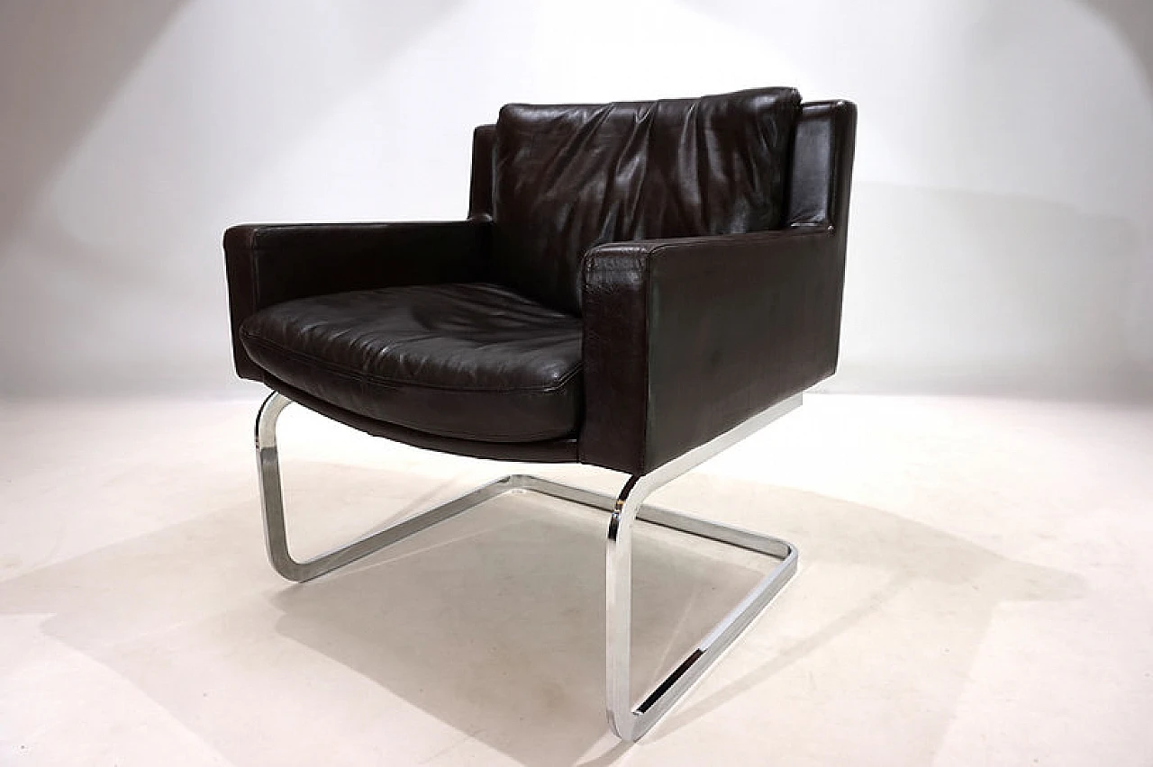 RH201 leather armchair by Robert Haussmann for De Sede, 1960s 1