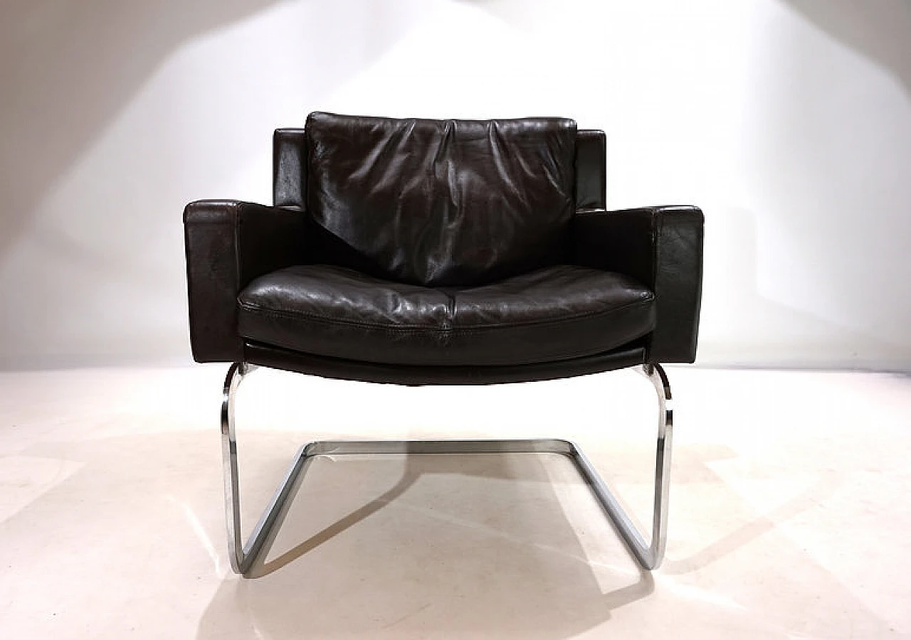 RH201 leather armchair by Robert Haussmann for De Sede, 1960s 9