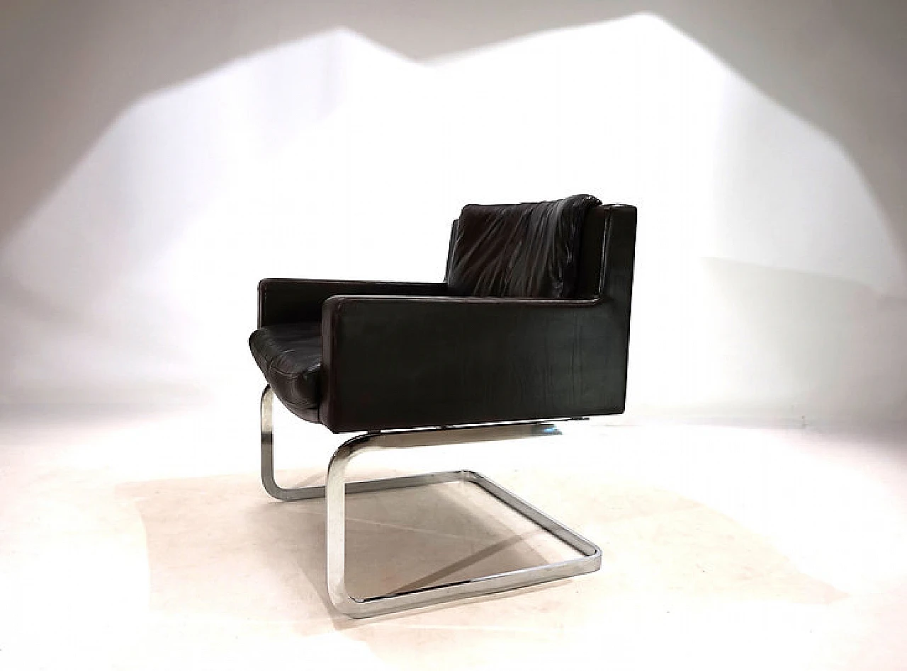 RH201 leather armchair by Robert Haussmann for De Sede, 1960s 12