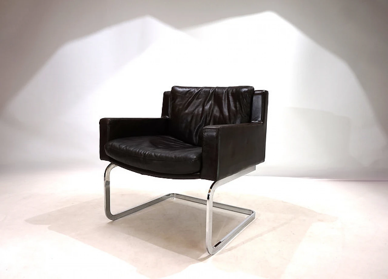 RH201 leather armchair by Robert Haussmann for De Sede, 1960s 15