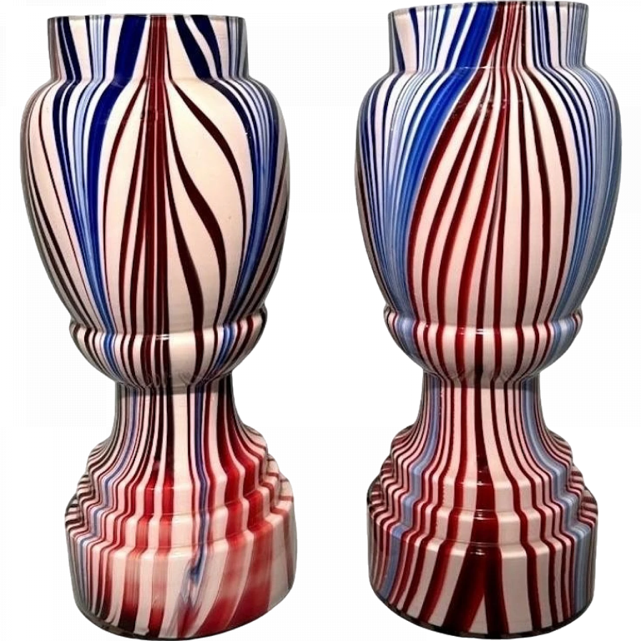 Pair of French coloured opaline glass vases, late 19th century 21