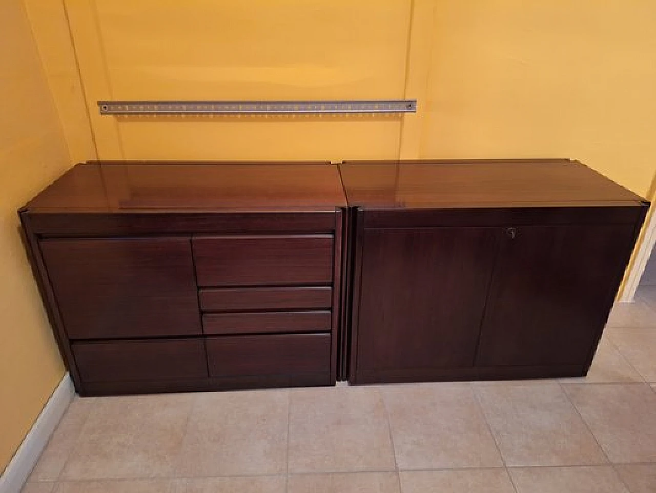 Sideboard with rosewood doors by Angel Mangiarotti for Molteni, 1960s 1