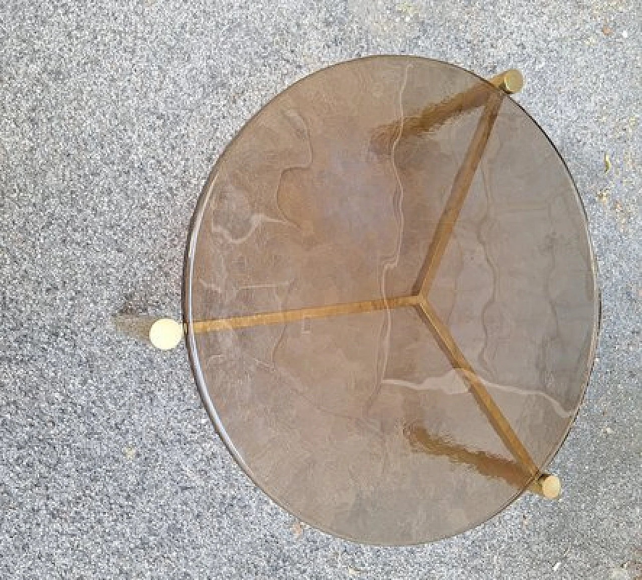 Brass tripod coffee table, 2000s 3