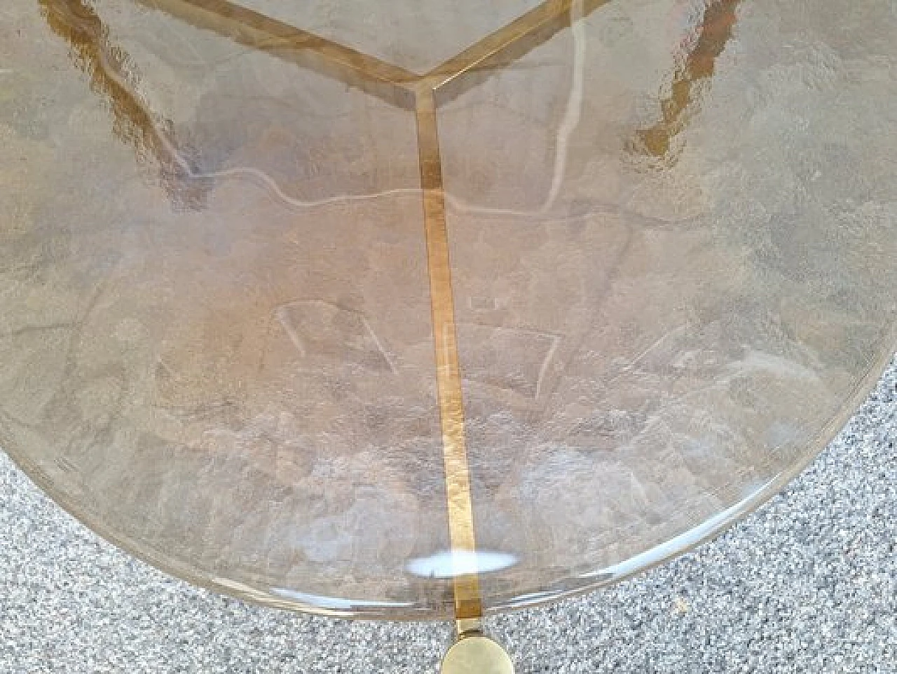 Brass tripod coffee table, 2000s 4