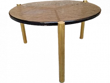 Brass tripod coffee table, 2000s