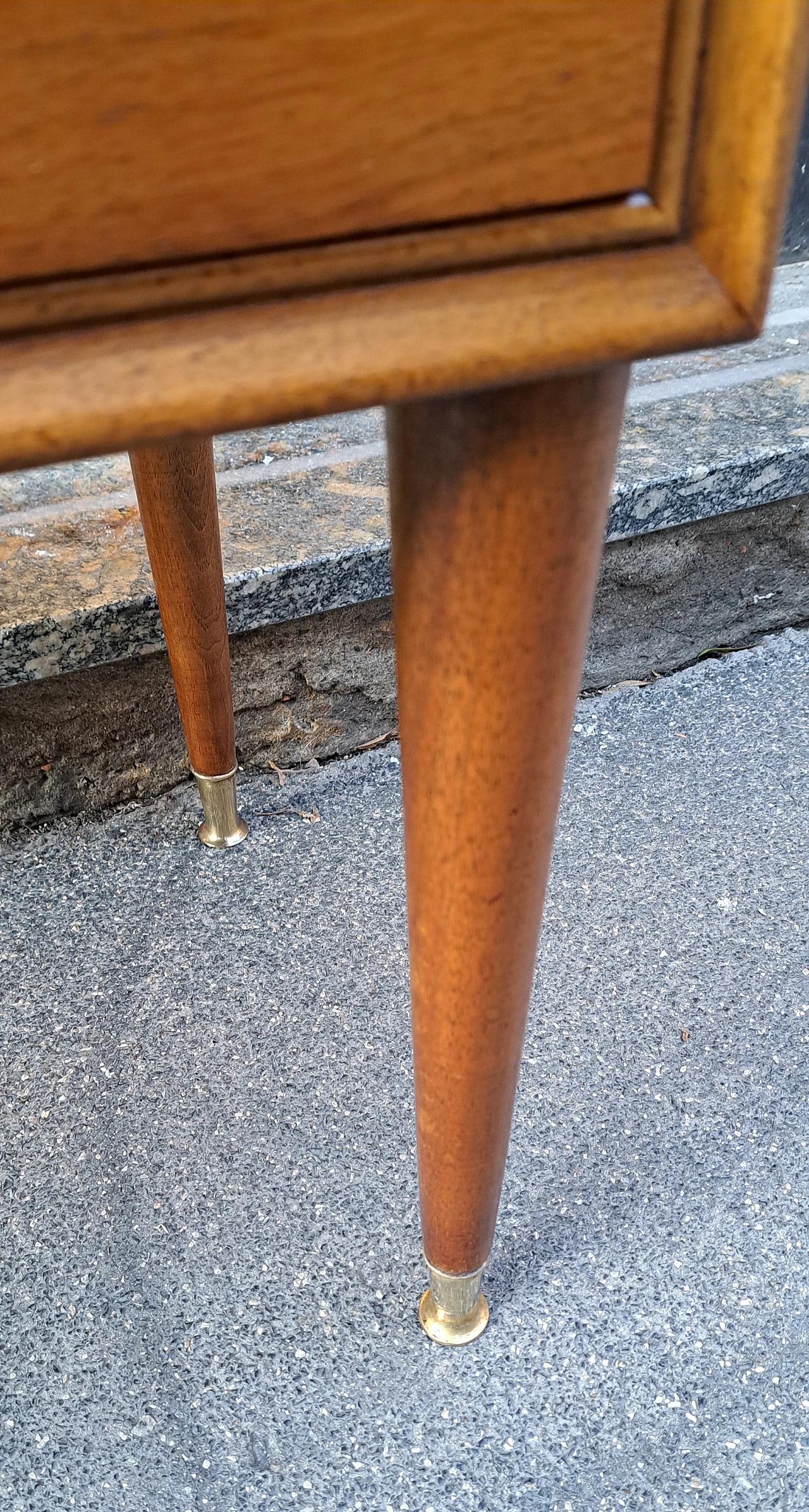 Bedside table in teak with green top, 60s 5