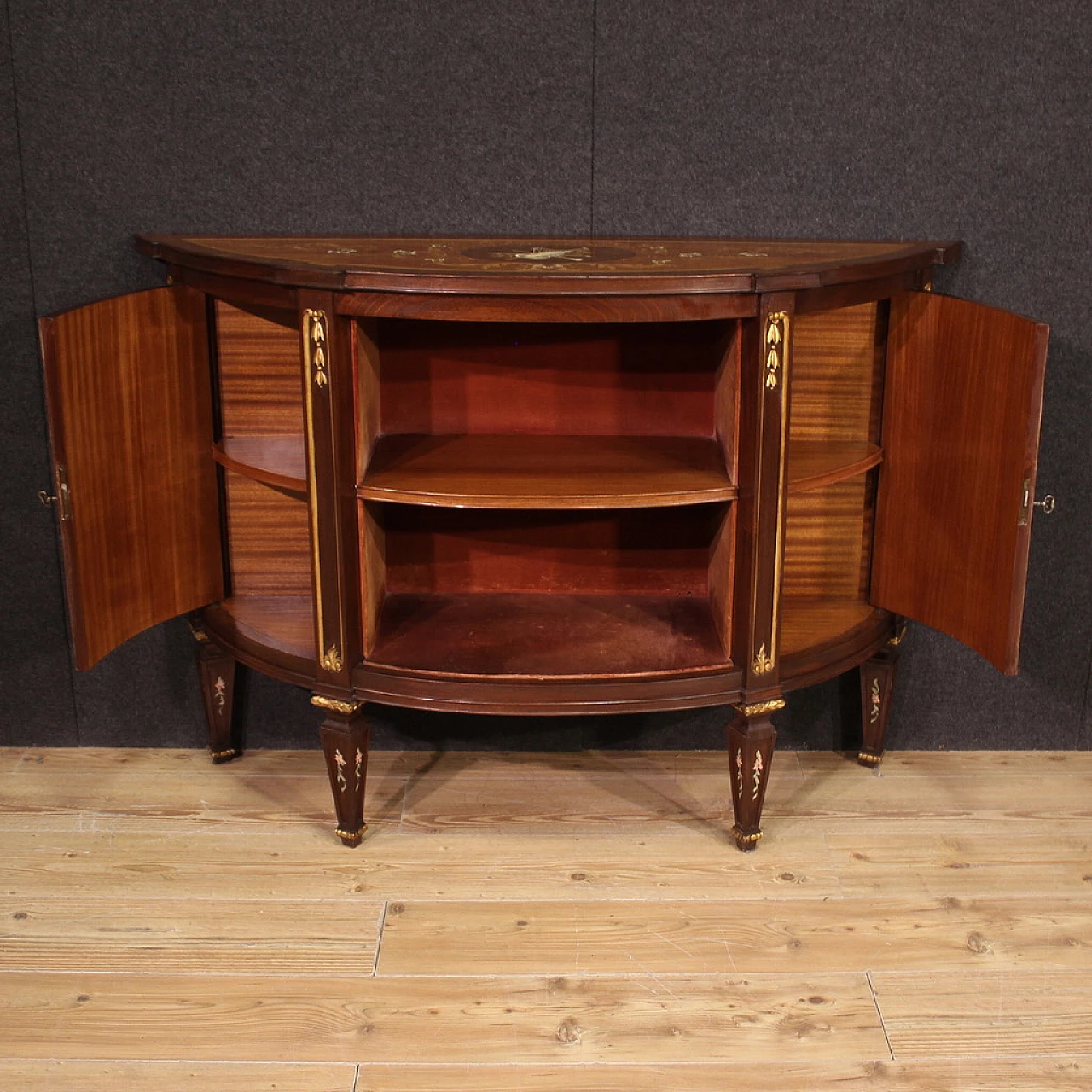 Elegante credenza intarsiata in stile Luigi XVI, '900 7