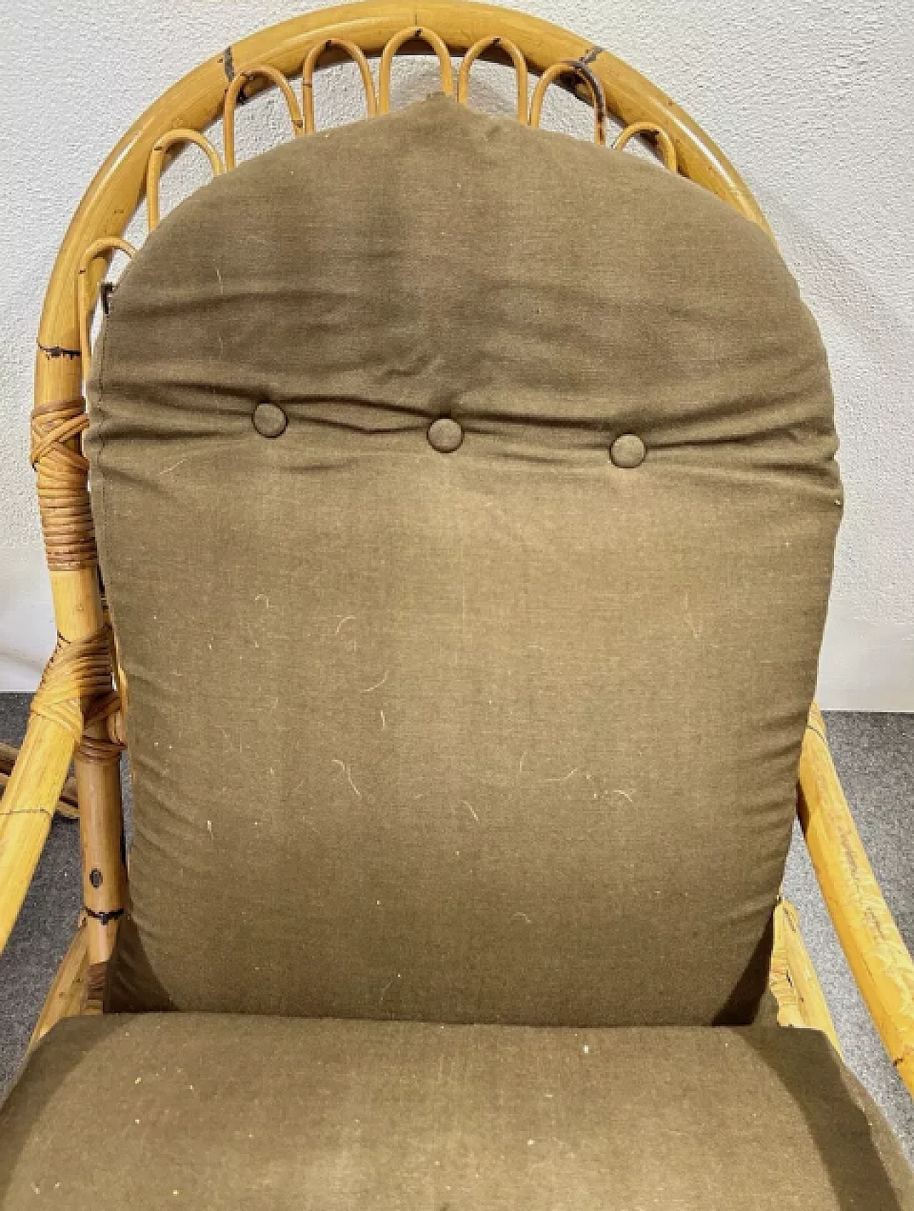 Pair of bamboo rocking chairs, 1970s 8